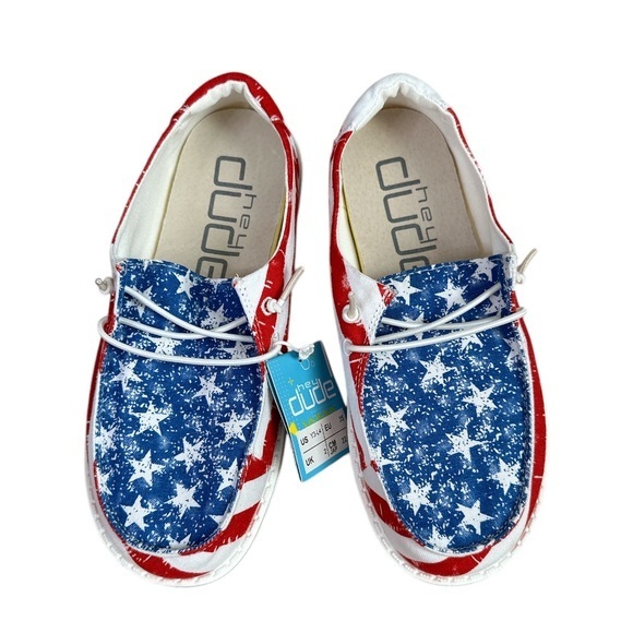 Hey Dude Other - Hey Dude Wendy Youth Star Spangled Shoe 3-4